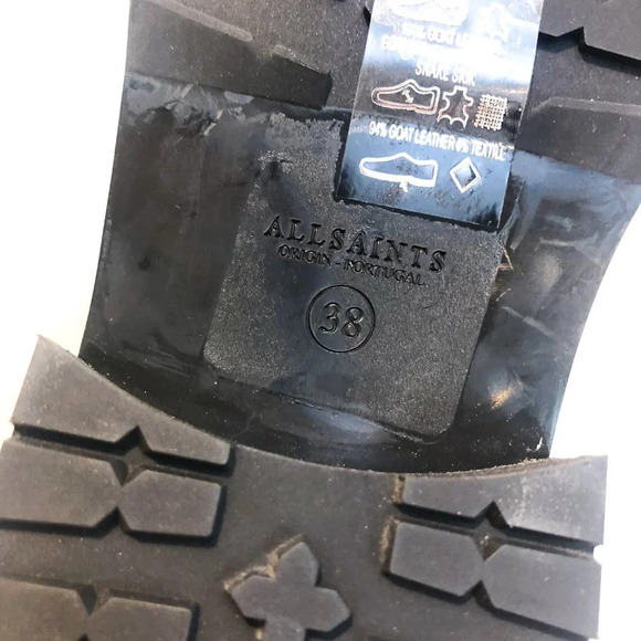 ALLSAINTS Donita Goat Leather Animal Print Snake Embossed Lace Up Combat Boot 38 - Picture 12 of 13